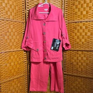 Onque Casuals Geranium Jacket & Pants Ensemble